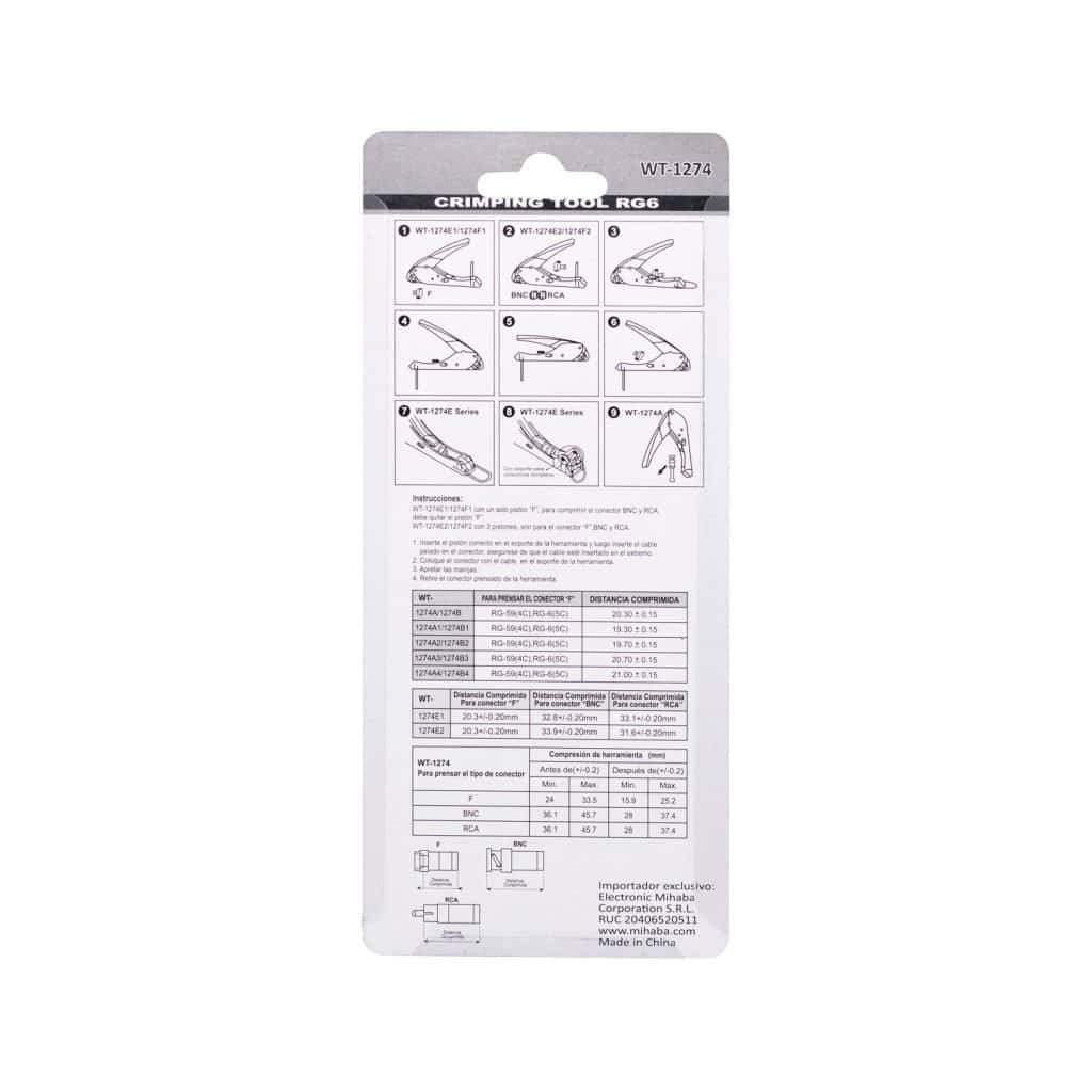 Alicate Crimping Ponchador Para Coaxial RG6 WT 1274 WESTOR Mihaba