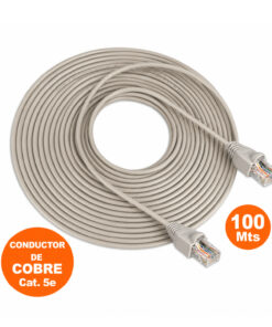Cable Red Internet UTP Cat 5e 100Mts Gris armado de cobre SATRA