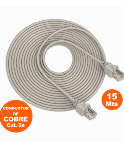 Cable Red Internet UTP Cat 5e 15Mts Gris armado de cobre SATRA