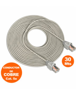 Cable Red Internet UTP Cat 5e 30Mts Gris armado de cobre SATRA