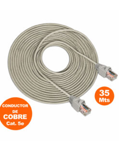 Cable Red Internet UTP Cat 5e 35Mts Gris armado de cobre SATRA