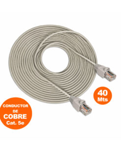 Cable Red Internet UTP Cat 5e 40Mts Gris armado de cobre SATRA