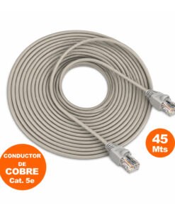 Cable Red Internet UTP Cat 5e 45Mts Gris armado de cobre SATRA