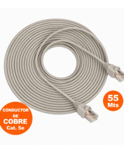 Cable Red Internet UTP Cat 5e 55Mts Gris armado de cobre SATRA