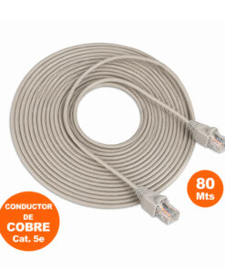 Cable Red Internet UTP Cat 5e 80Mts Gris armado de cobre SATRA