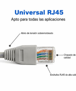 Cable Red Internet UTP Cat 5e 80Mts Gris armado de cobre SATRA - Imagen 5