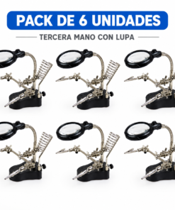Soporte para Cautín con Lupa, Luz LED y Pinzas WT-6375-PK6 WESTOR Pack 6 Und