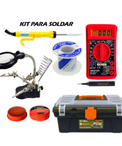 Kit Cautín + Multímetro + Caja + Soporte + Pasta + Soldadura MI-DT850KIT7 WESTOR