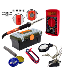 Kit Multímetro + Soporte para cautín con pinzas y lupa + Cautín 30/70W WT-2120KIT6 WESTOR