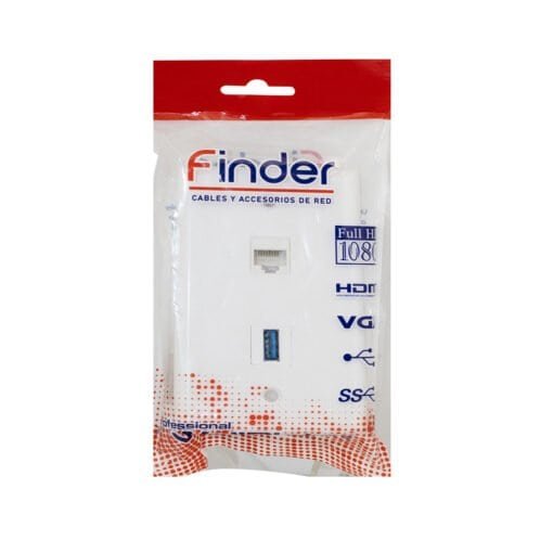 Placa de Red Rj45 Cat 5e + Toma USB TM-XJY003 FINDER - Imagen 5