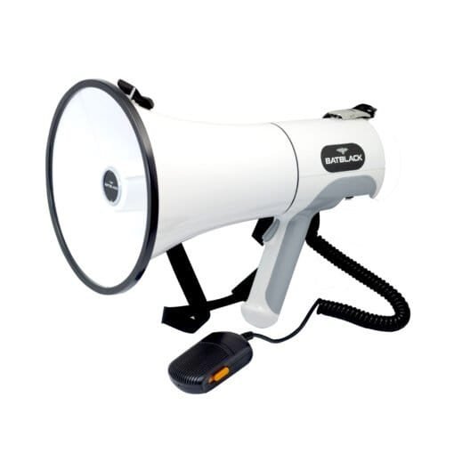 Megáfono Recargable 220W con Sistema de Grabación, Sirena, Bluetooth y USB BT-MF220 BATBLACK