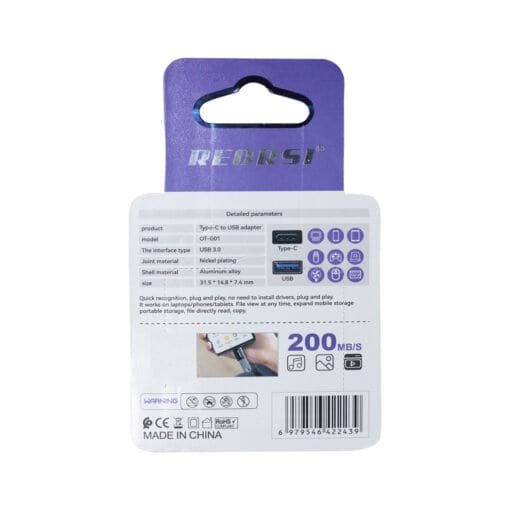 Adaptador OTG Tipo C a USB 3.0 OT-G01 RECRSI - Imagen 3