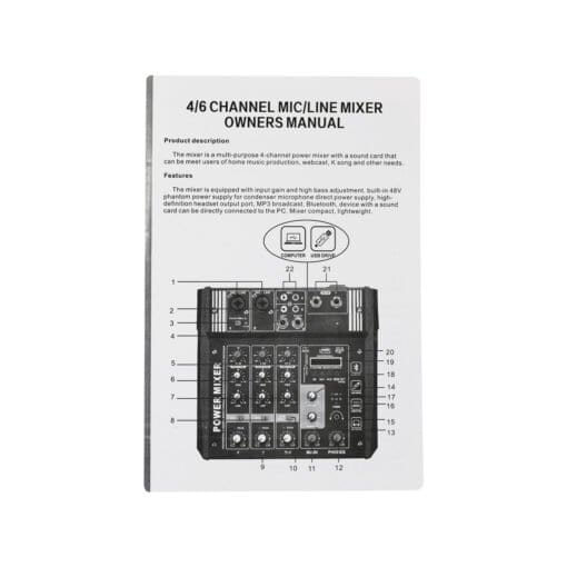 Consola Amplificada 4 Canales 2x100W USB/MP3/BT PA4 - Imagen 5