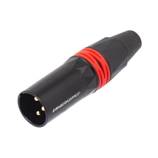 Plug Canon XLR 3 Pines Negro Anillo Rojo LN-1137BG-RD L&N-ACOUSTICS
