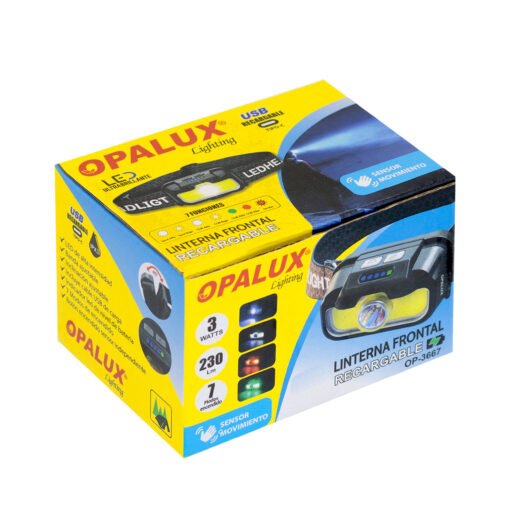 Linterna Frontal LED Recargable 3W 7 Modos OP-3667 OPALUX - Imagen 6