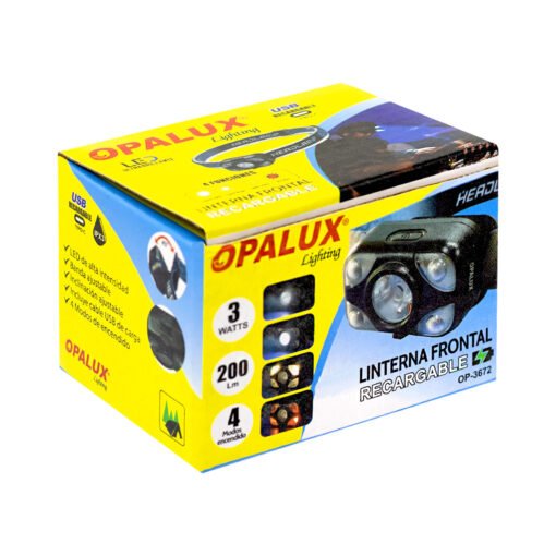Linterna Frontal LED Recargable 3W 4 Modos OP-3672 OPALUX - Imagen 5