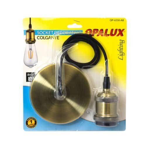 Socket Colgante Decorativo Vintage Bronce OP-6550-AB OPALUX - Imagen 2
