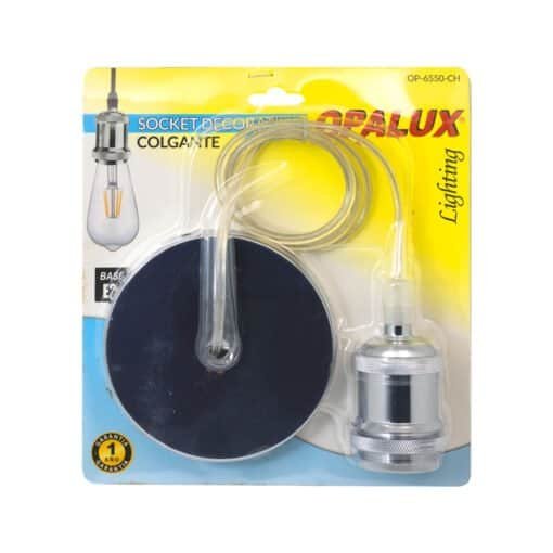 Socket Colgante Decorativo Vintage Plateado OP-6550-CH OPALUX - Imagen 2