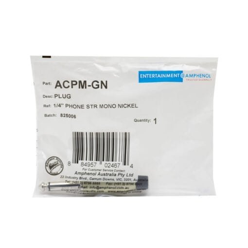 Plug Mono 1/4" 6.35mm Satinado ACPM-GN AMPHENOL - Imagen 3