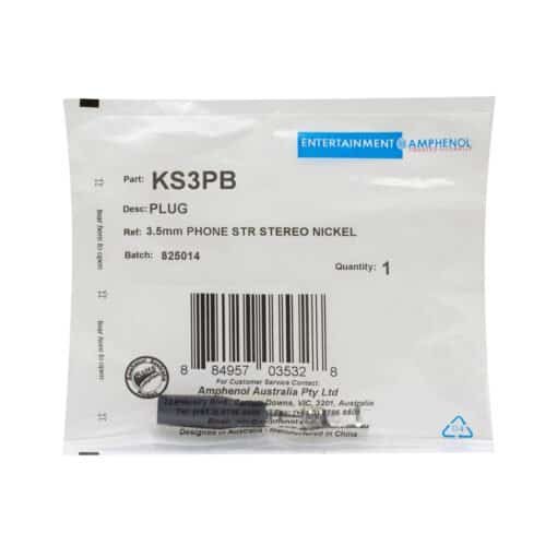 Conector Mini Plug Stereo 3.5mm Negro KS3PB AMPHENOL - Imagen 2