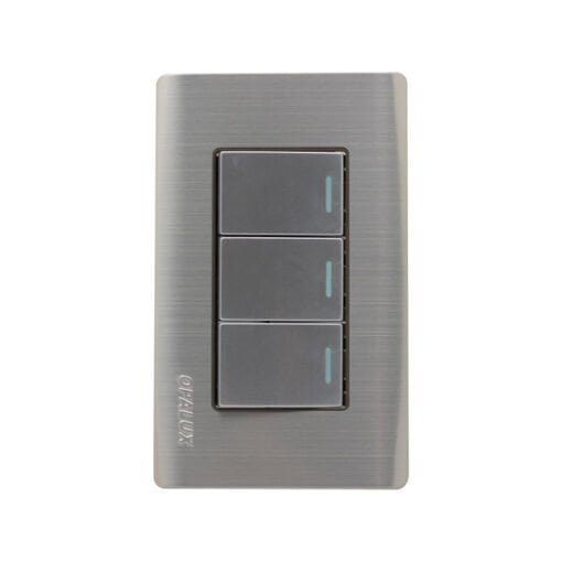 Interruptor Metálico Triple con Dado 2,2cm OP-S03 OPALUX