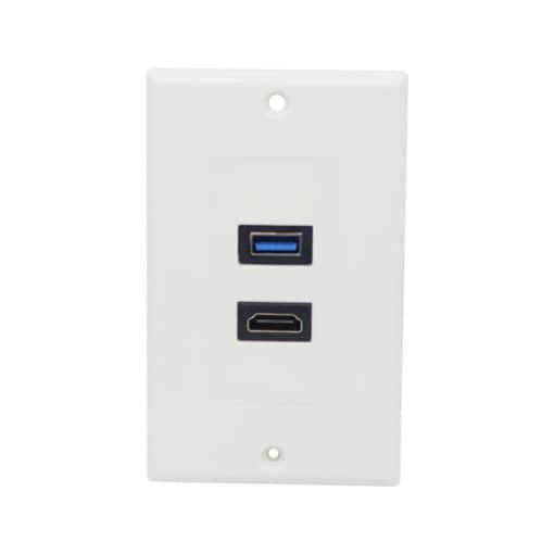 Placa de Pared 1 HDMI y 1 USB 3.0 TM-HDMI/USB FINDER
