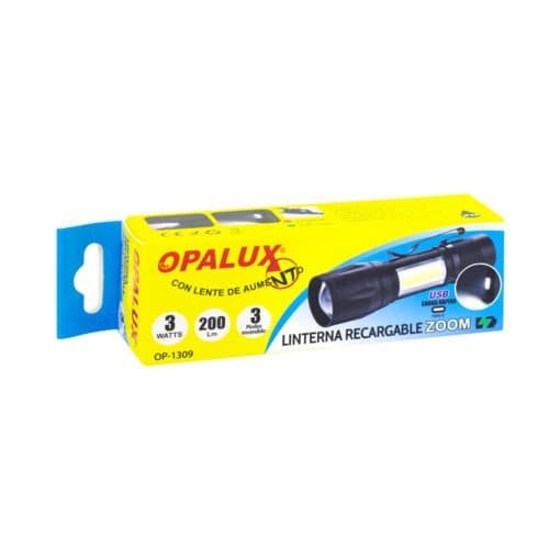 Linterna Recargable Zoom 3W 200Lm OP-1309 OPALUX - Imagen 5