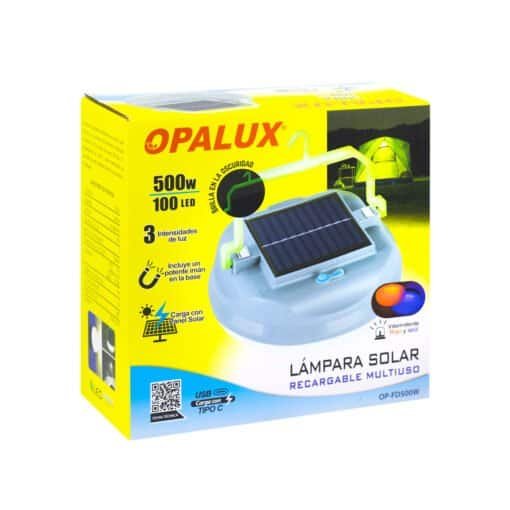 Lámpara Portátil Recargable con Panel Solar 500W OP-FD500W OPALUX - Imagen 5