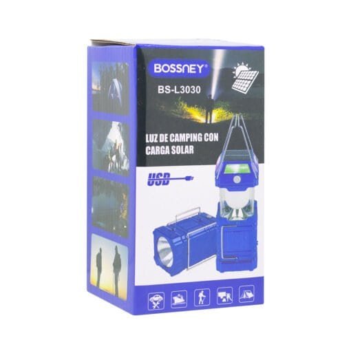 Luz De Camping Con Carga Solar BS-L3030 BOSSNEY - Imagen 2