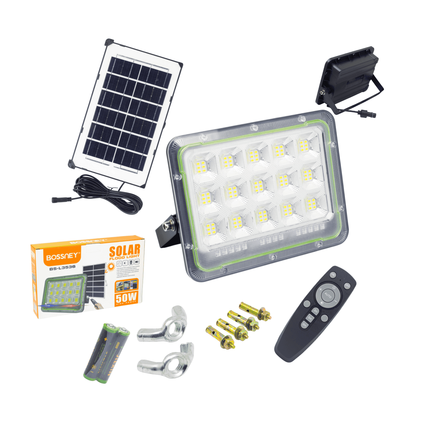 Reflector Led Con Panel Solar 50w BS-L3536 50W BOSSNEY