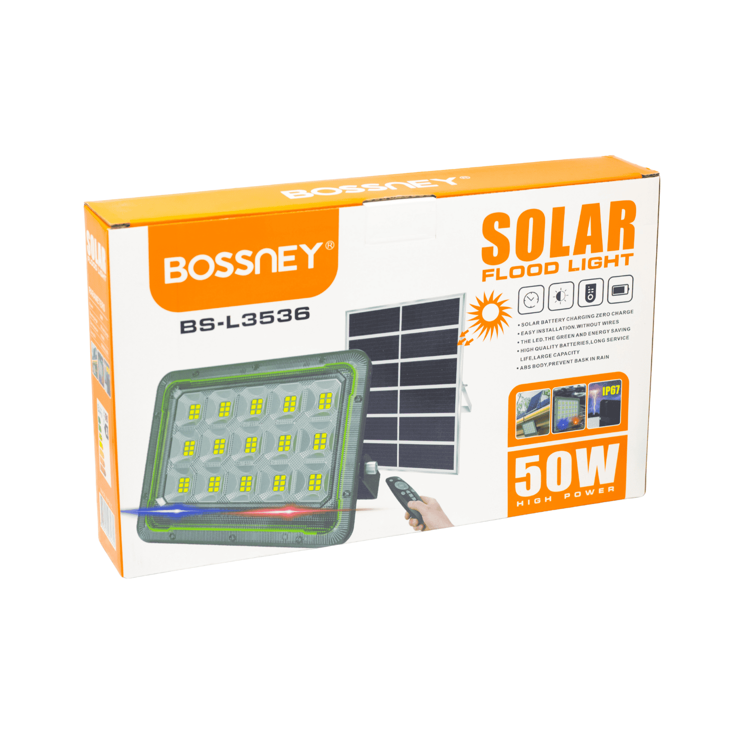 Reflector Led Con Panel Solar 50w BS-L3536 50W BOSSNEY - Imagen 4