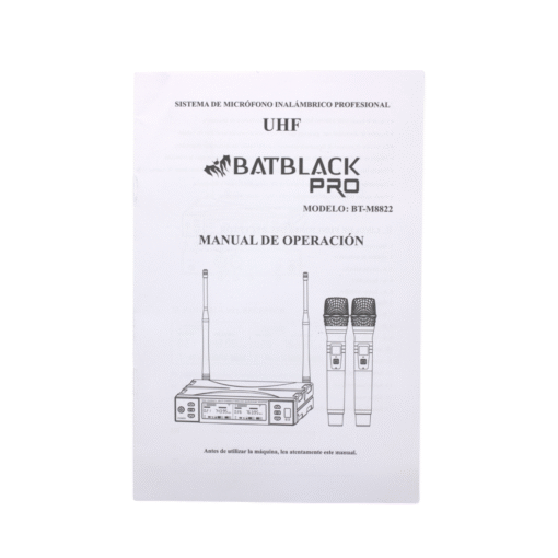 Micrófono Profesional Inalámbrico UHF Doble BT-M8822 BATBLACK - Imagen 8