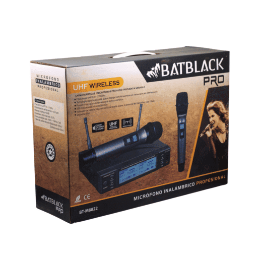 Micrófono Profesional Inalámbrico UHF Doble BT-M8822 BATBLACK - Imagen 10