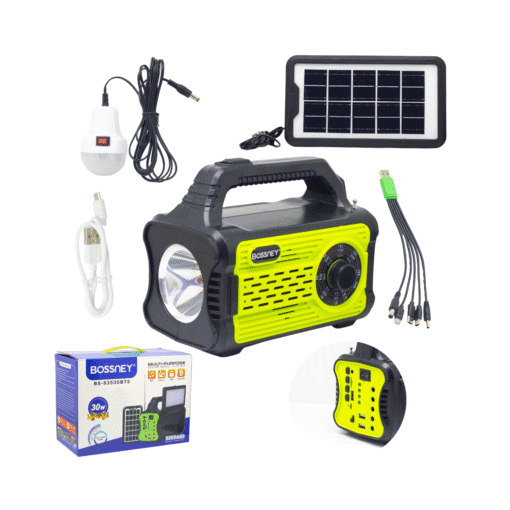 Kit Parlante y Sistema De Energía Con Panel Solar BS-S3535BTS BOSSNEY