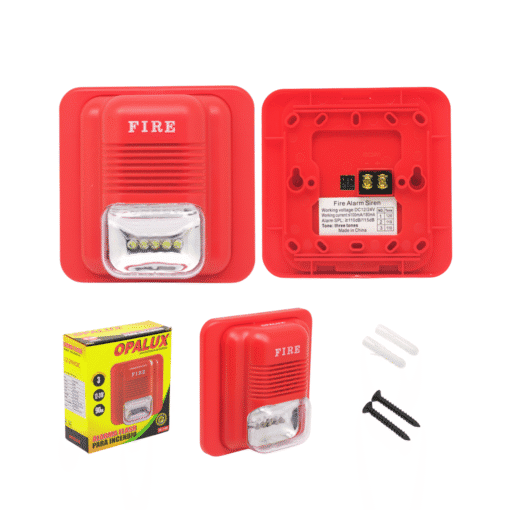 Sirena Con Estrobo Rojo GL-14N OPALUX