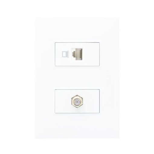 Placa de Pared Coaxial y Red Cat5 KF2285 OPALUX