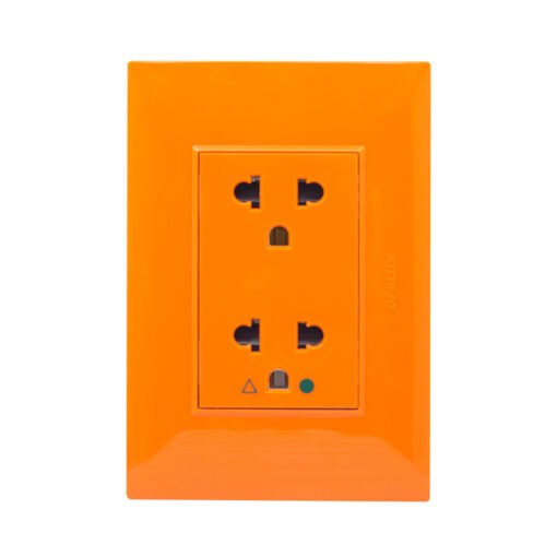 Tomacorriente Doble Universal + Tierra KF6208TR OPALUX