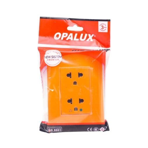 Tomacorriente Doble Universal + Tierra KF6208TR OPALUX - Imagen 3