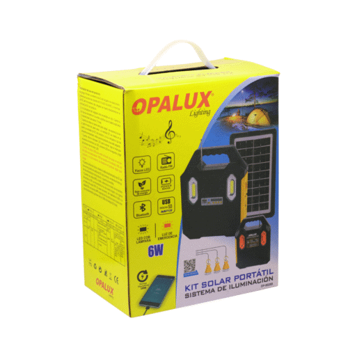 Kit Solar Portátil C/ Linterna 6W OP-9028B OPALUX - Imagen 12