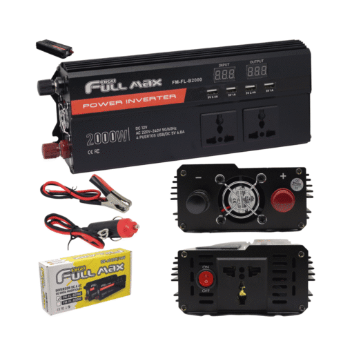 Inversor de Onda Modificada 2000W con 4 Puertos USB 5VDC 6.8A FM-FL-B2000 HIGH FULL MAX