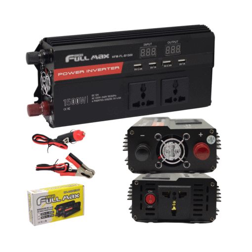 Inversor de Onda Modificada 1500W con 4 Puertos USB 5VDC 6.8A HFM-FL-B1500 HIGH FULL MAX