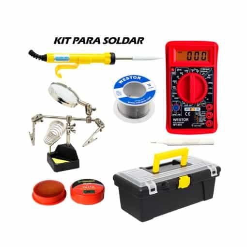Kit Cautín + Multímetro + Caja + Soporte + Pasta + Soldadura MI-DT850KIT7 WESTOR