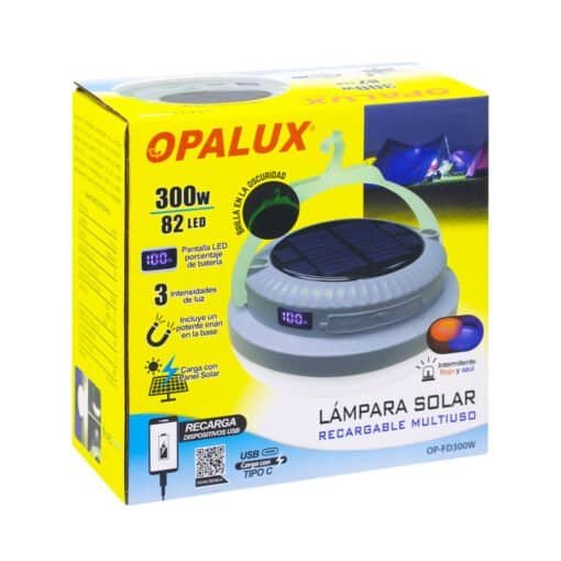 Lámpara Solar Recargable Multiuso OP-FD300W-GR OPALUX - Imagen 8