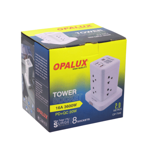 Adaptador Tipo Torre De 8 Tomas + 2 USB Tipo A + 1 Usb Tipo C OP-TW8 OPALUX - Imagen 7