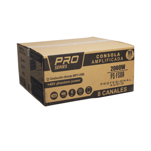 Consola Profesional Amplificada de Audio 8 Canales 2000W PS-FS8A PRO SERIES - Imagen 7