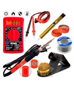 Kit Multímetro Multitester + Cautín + Soporte lupa + Succionador + Flux + Estaño WT-850UTKIT6 WESTOR