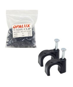 Grapas para Cable 8mm Negro CC-6308 OPALUX x 100 Pza