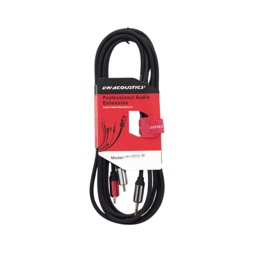 Cable Plug Estéreo 3.5mm Pin Dorado a 2 Plug RCA Pin Dorado 3m LN-C0503-3M L&N ACOUSTIC - Imagen 4