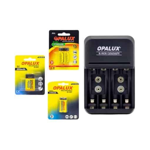 Kit Cargador + Pilas + Baterías Recargables MIHABA-BDDD4 OPALUX