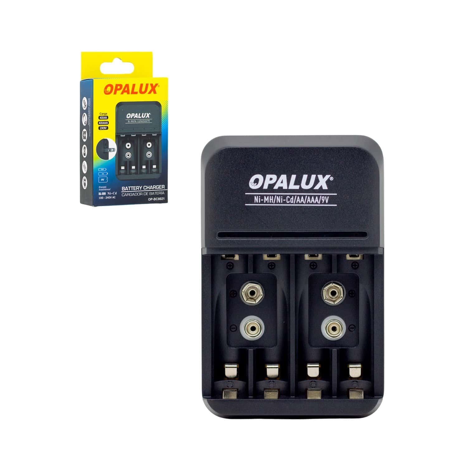 Kit Cargador de pilas 9V/AA/AAA con 4 pilas AAA NiMH recargables MIHABA-DH1100AAA-KIT3 OPALUX - Imagen 2